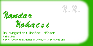 nandor mohacsi business card
