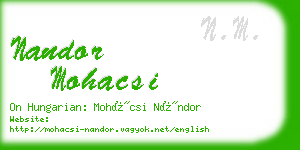 nandor mohacsi business card